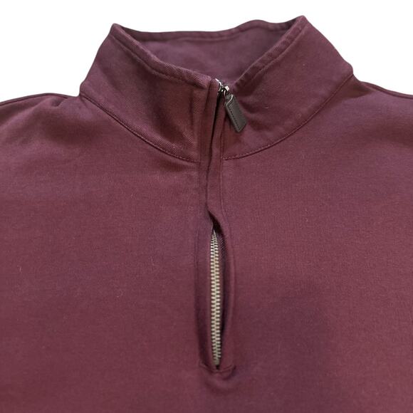 Roundtree & Yorke Men's XL Burgundy Quarter-Zip Pullover Sweater - Picture 4 of 6